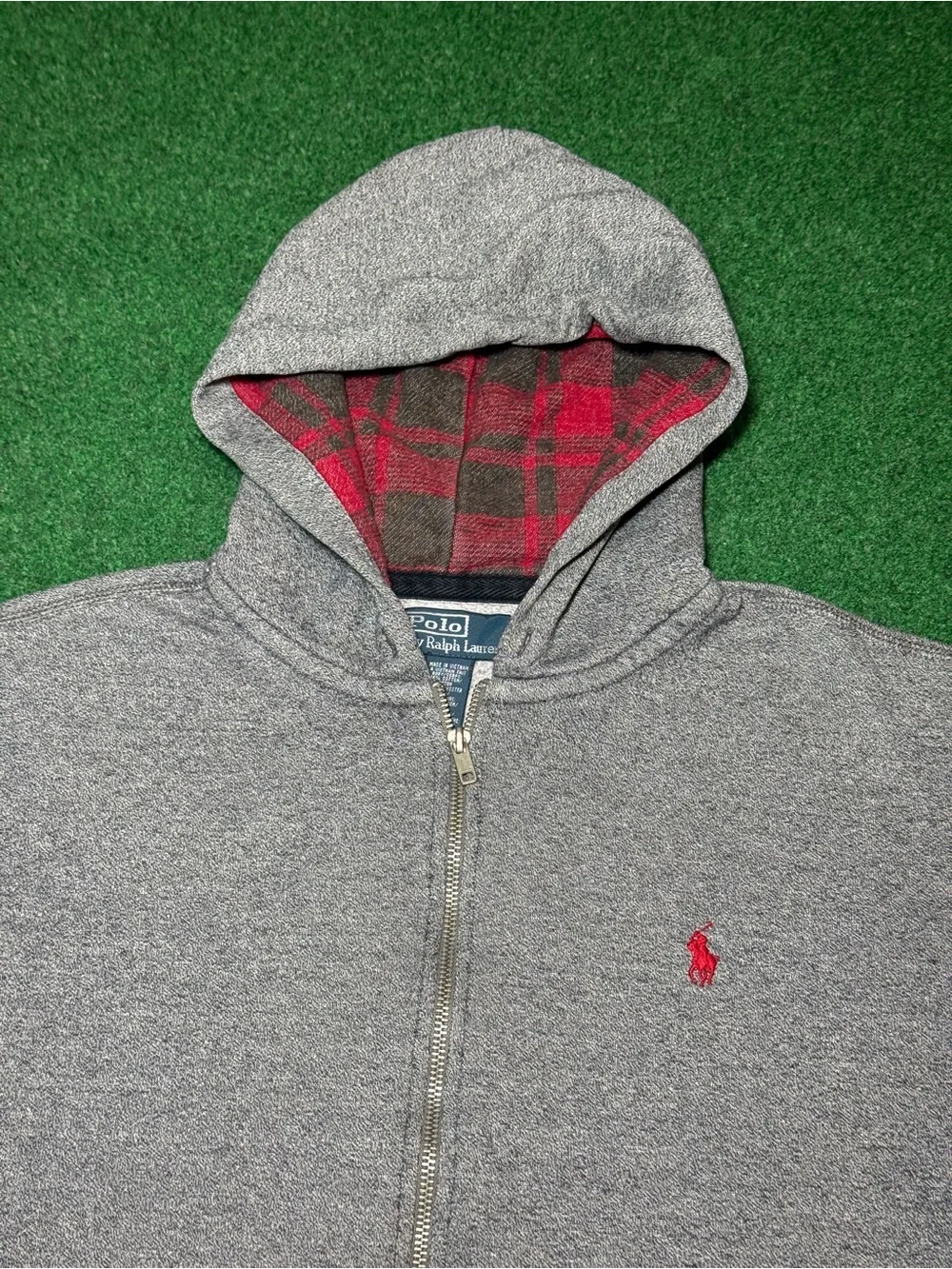 Polo Ralph Lauren Vintage Zip Up Hoodie M/L Boxy 24x25 Talon Zipper Sweatshirt
